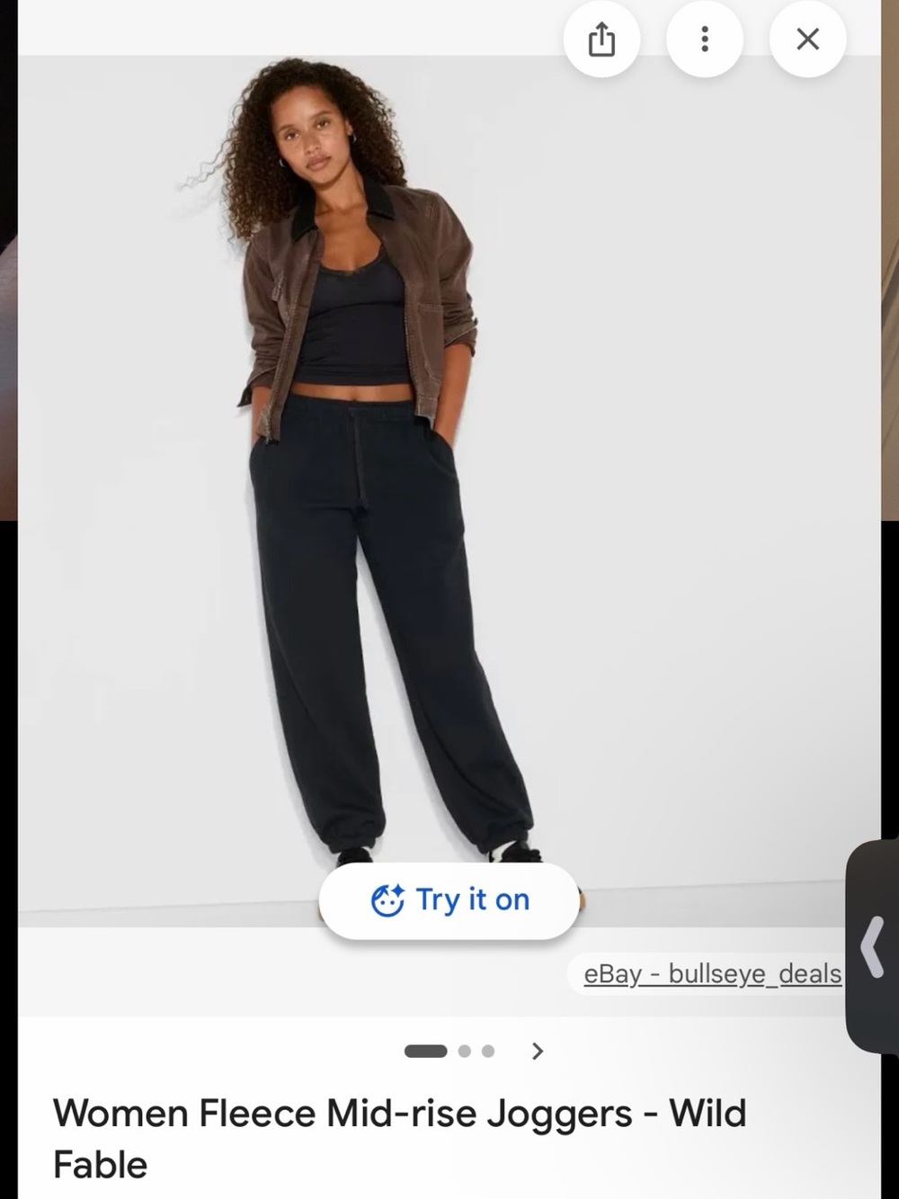 wild fable Black Fleece Mid-Rise Joggers